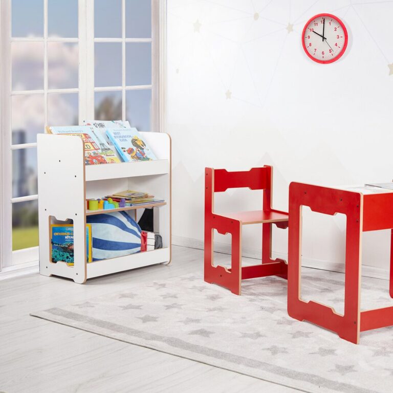 Seagull Bücherregal mit 3 Ebenen Weiß – Schlichtes skandinavisches Design für Kinder von 4-6 Jahren - Produktbild von Cozy Collections