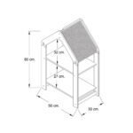Hausregal 2 Ebenen aus Naturholz – Montessori Kinderbücherschrank mit Stoffdach - Galeriebild 2 von Cozy Collections