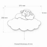 LED-Wandlichter Elefant & Lamm auf Wolken aus handbemaltem Holz – Bild 6