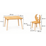 Set Tisch und 2 Stühle Hirsch aus Naturholz | Design Hirschholz – Bild 6