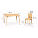 Tisch- und 2-Stühle-Set Hase aus Naturholz | Design Bunny – Bild 6
