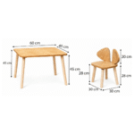 Set Tisch und 2 Stühle Hundohr aus Naturholz | Design Puppy – Bild 6