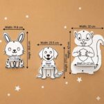 Kinder-Wandregal mit 3 niedlichen Tieren – Hase, Hund, Eichhörnchen aus naturbelassenem Holz – Bild 6