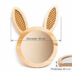 Dekorativer Hasenspiegel aus Naturholz mit Rattandetails – Bild 7