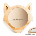 Dekorativer Fuchsspiegel aus Naturholz mit Korbgeflecht-Details – Bild 7