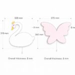 LED-Wandlichter Schwan Prinzessin & Schmetterling aus handbemaltem Holz – Bild 6
