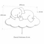 LED-Wandlichter Elefant & Lamm auf Wolken aus handbemaltem Holz – Bild 7