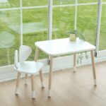 Set Tisch und 2 Stühle mit Hundeohren aus weißem und naturfarbenem Holz | Design Puppy – Bild 4
