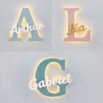 Personalisiertes Initial-Nachtlicht mit Namen LED Holz | LED Nachtlicht Holz