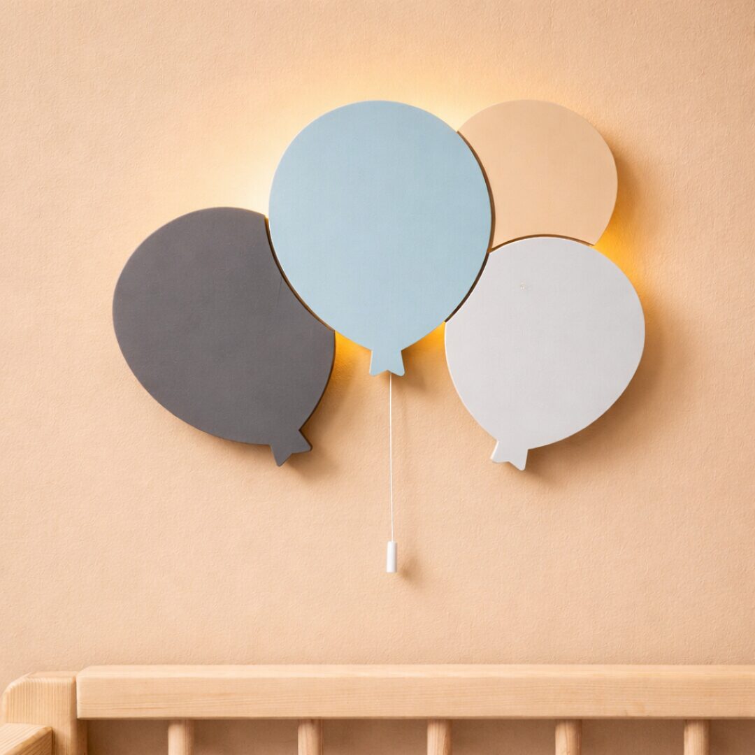Handbemalte Ballons LED-Wandnachtlicht aus Holz | LED Nachtlicht Holz Handbemalte Ballons LED-Wandnachtlicht aus Holz | LED Nachtlicht Holz