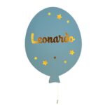 Personalisiertes Ballon-Wandnachtlicht mit Namen | LED Nachtlicht Holz