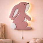 Widderkaninchen LED-Wandnachtlicht aus mehrschichtigem Holz | LED Nachtlicht Holz