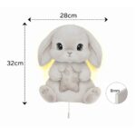 Graues Kaninchen mit Stern LED-Wandnachtlicht | LED Nachtlicht Holz