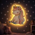 Kawaii Einhorn LED-Wandnachtlicht | LED Nachtlicht Holz