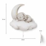 Schlafendes Kaninchen auf Mond und Wolke LED-Wandnachtlicht | LED Nachtlicht Holz