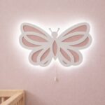 Schmetterling LED-Wandnachtlicht aus Holz 2 Lagen | LED Nachtlicht Holz